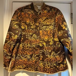 Laura Ashley Silk and Cotton Mandarin Collar Jacket